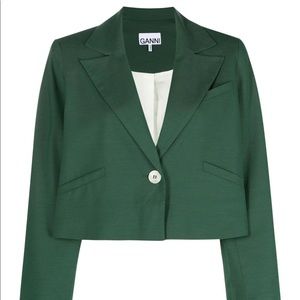 GANNI single breasted cropped blazer